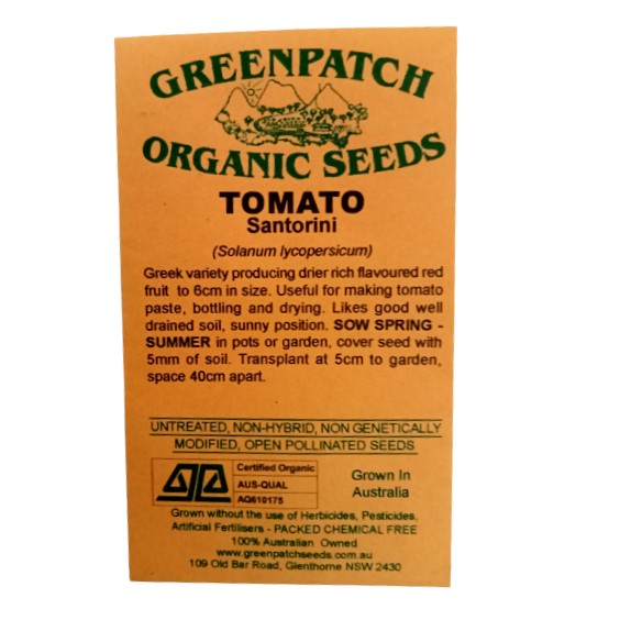 Tomato Seeds - Santorini - Certified Organic