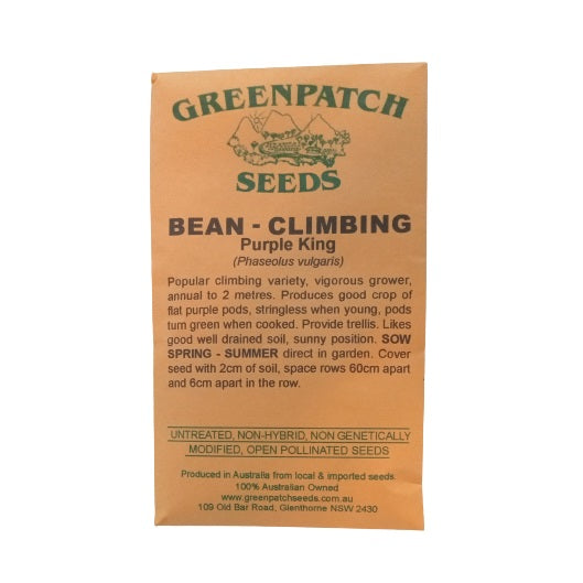 heirloom purple king climing bean. Shop certified organic and heirloom vegetable seeds now.