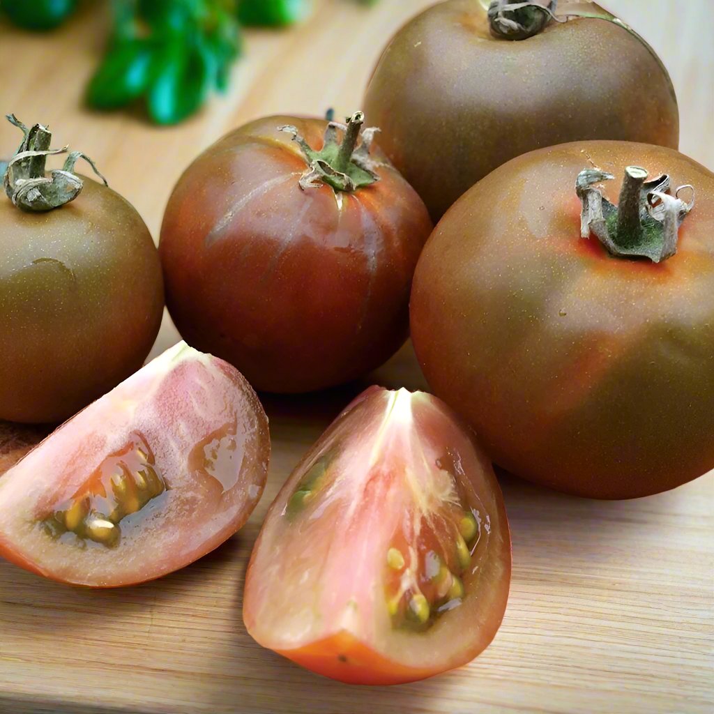 Certified Organic Black Russian Heirloom Tomato Seeds. Shop now and buy your heirloom tomato seeds online and grow your own veggies from seed.