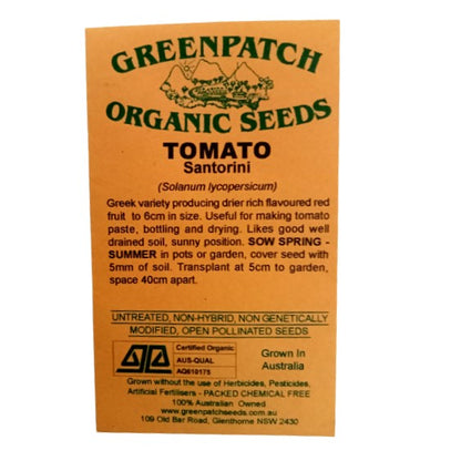 Tomato Seeds - Santorini - Certified Organic