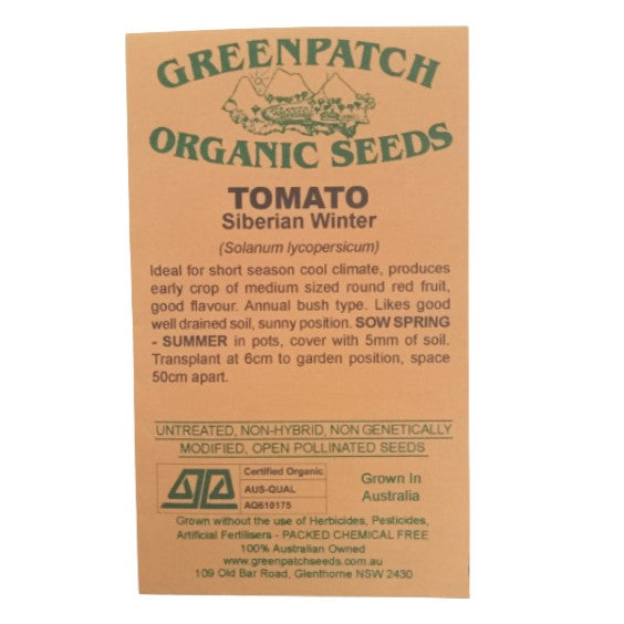 Tomato Seeds - Siberian Winter - Certified Organic