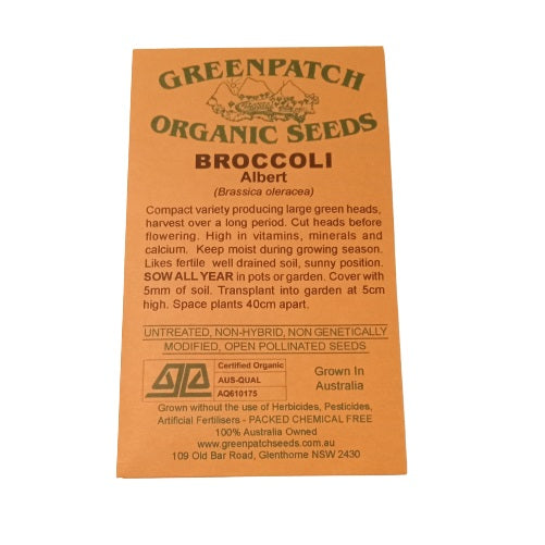 Broccoli Seeds - Albert - Certified Organic