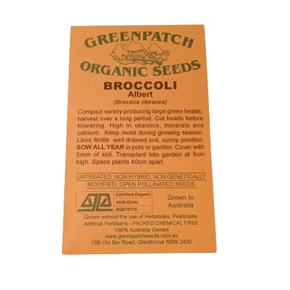 Broccoli Seeds - Albert - Certified Organic
