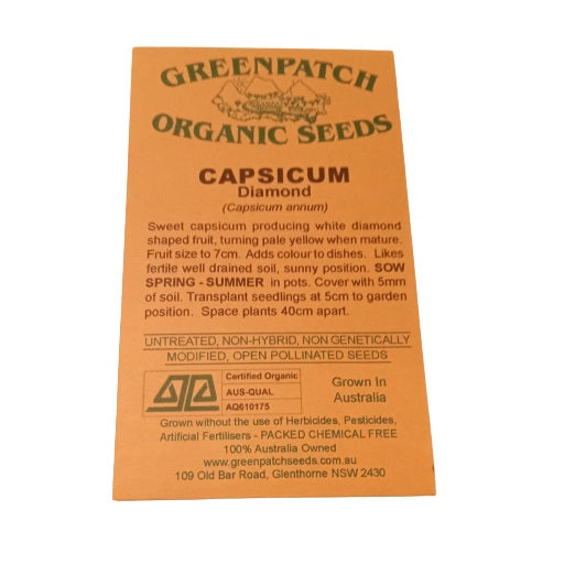 Capsicum Seeds- Diamond - Certified Organic