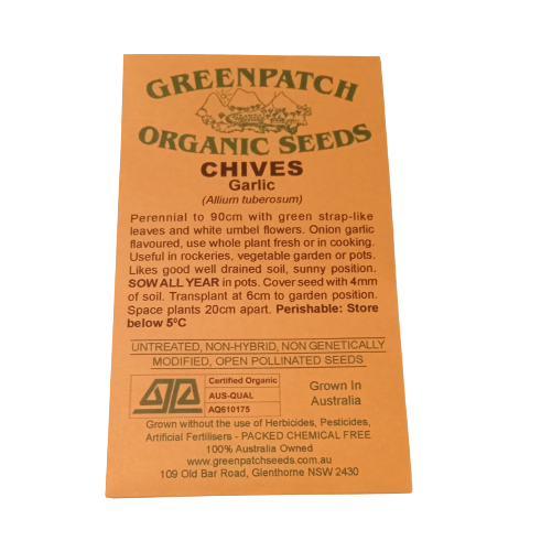 Chives - Garlic - Herb Seeds - Certified Organic