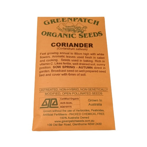 Coriander Herb Seeds - Certified Organic