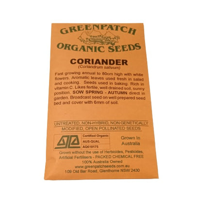 Coriander Herb Seeds - Certified Organic