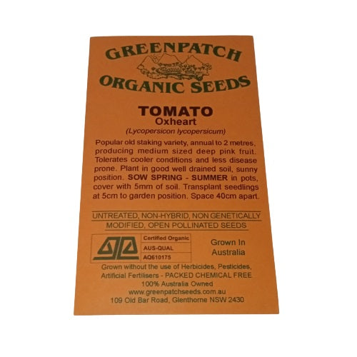 Tomato Seeds - Ox Heart - Certified Organic