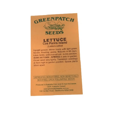 Lettuce Seeds - Cos Parris Island - Certified Organic