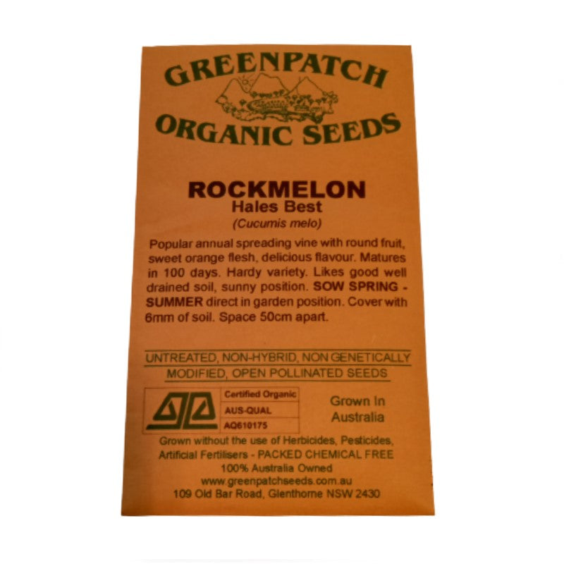Hales Best Certified Organic Rockmelon Seeds. Shop certified organic and heirloom veggie, herb and fruit seeds.