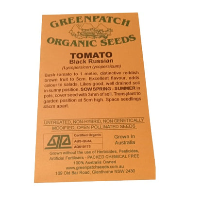 Heirloom Tomato Seeds - Black Russian - Certified Organic